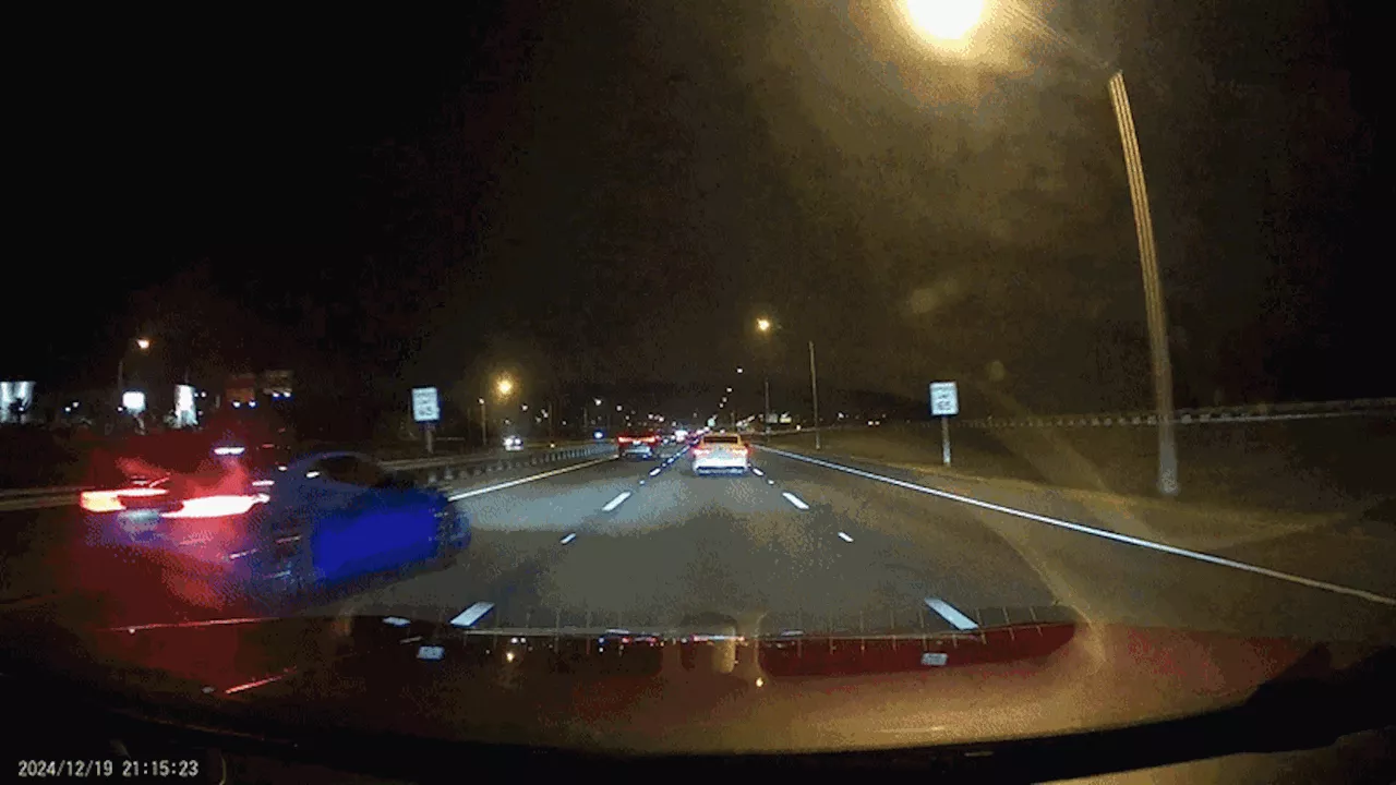 Corvette Soars into the Air After Highway Incident