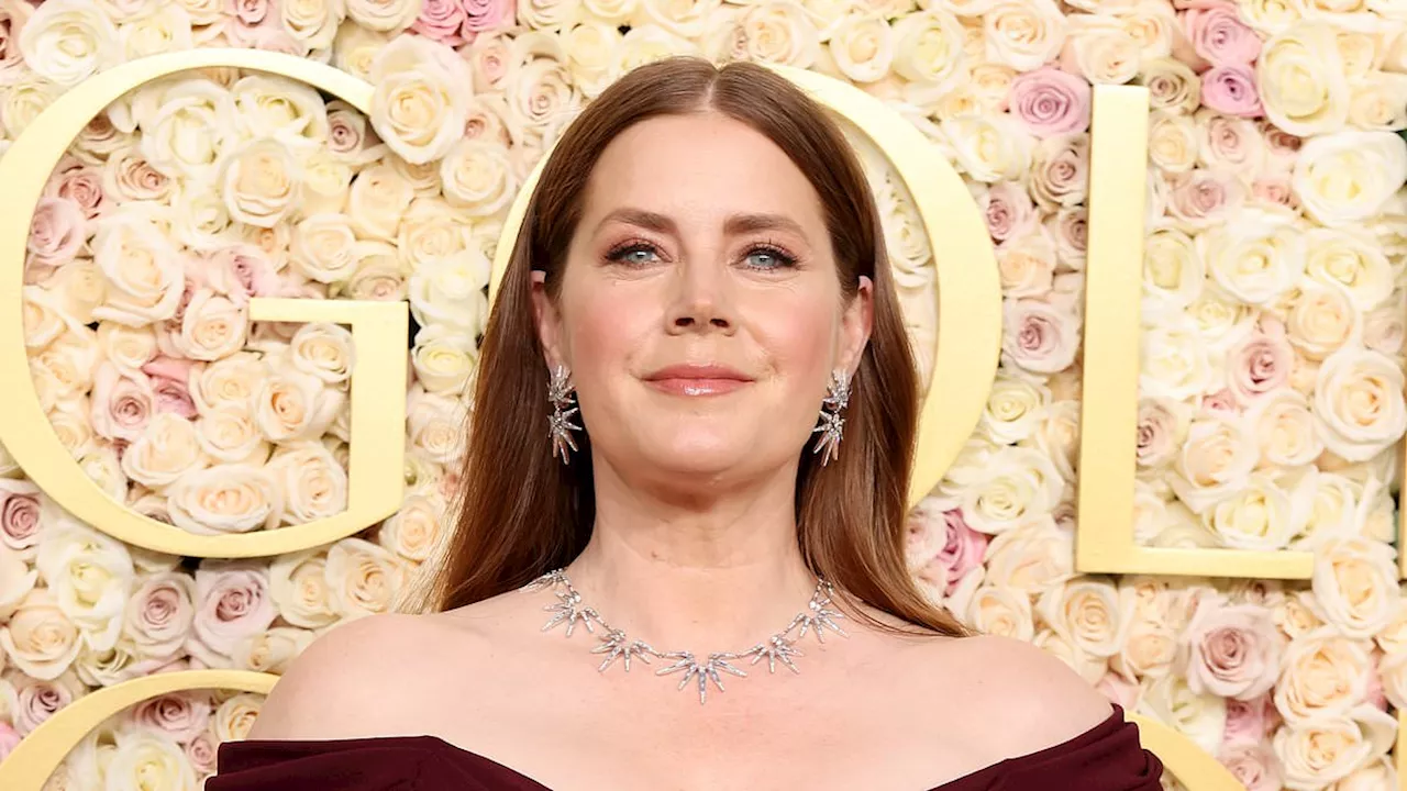 Amy Adams Stuns in Maroon Gown at Golden Globes