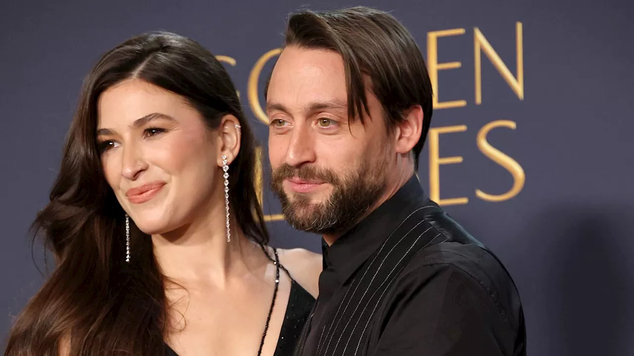 Kieran Culkin celebrates shock Golden Globes win with steamy makeout session backstage with wife