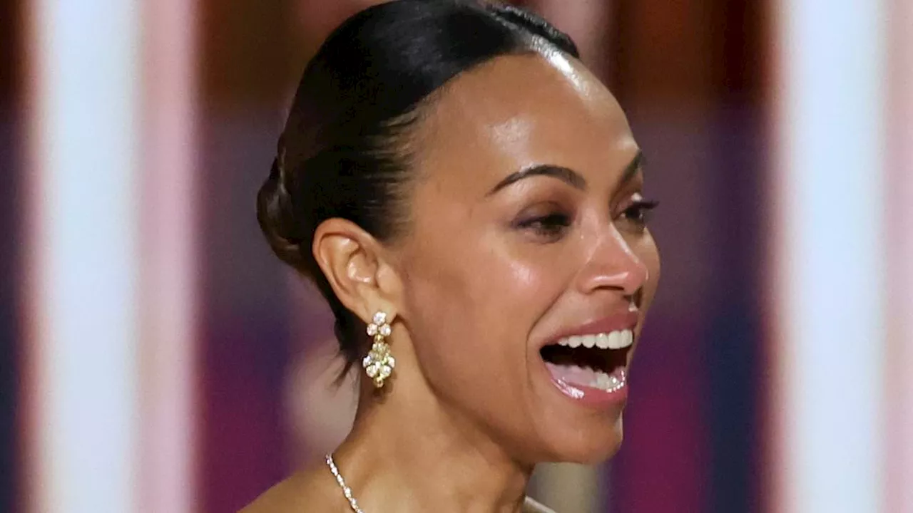 Zoe Saldana Crashes Golden Globes Stage, Leaving Viewers Cringing