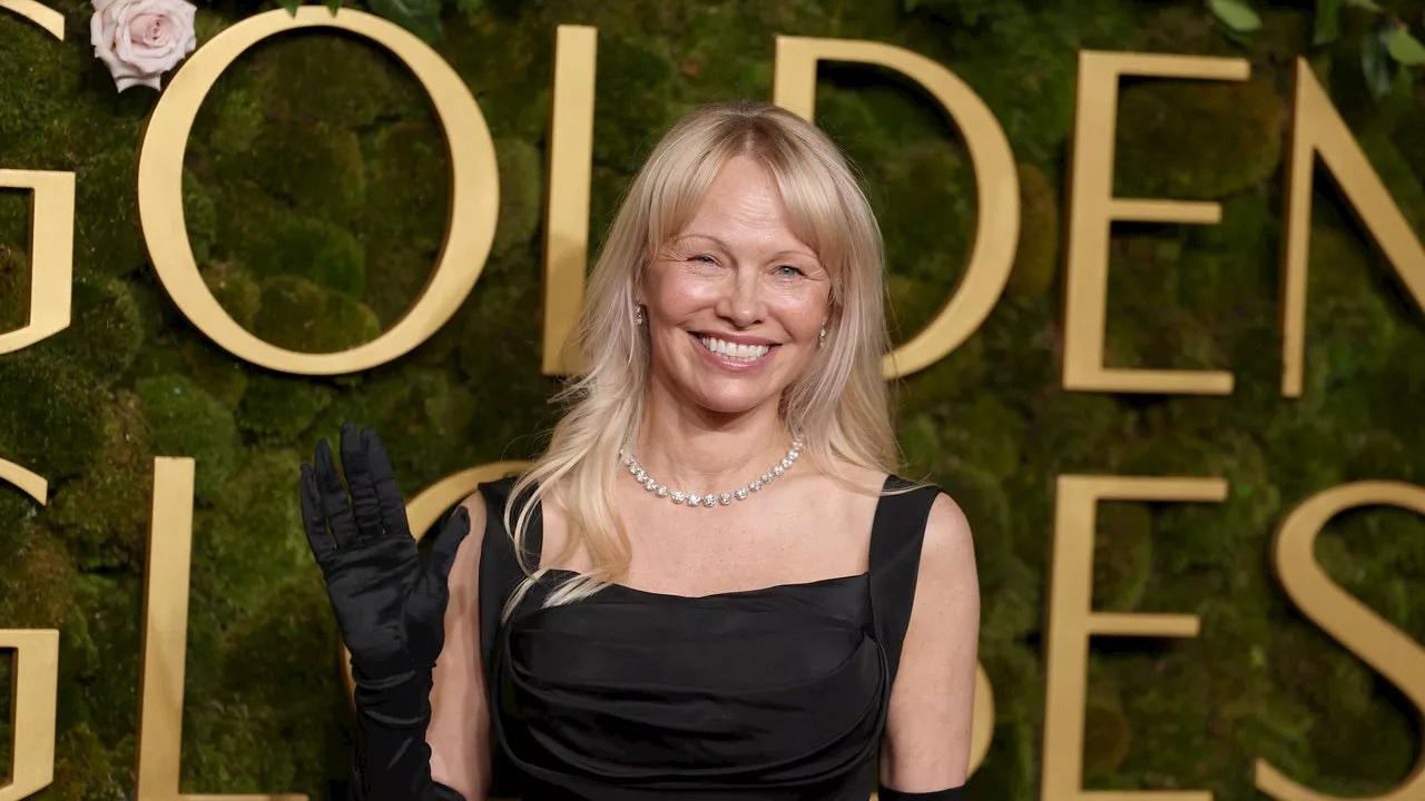 Pamela Anderson Stuns at Golden Globes 2025 in Makeup-Free Glow