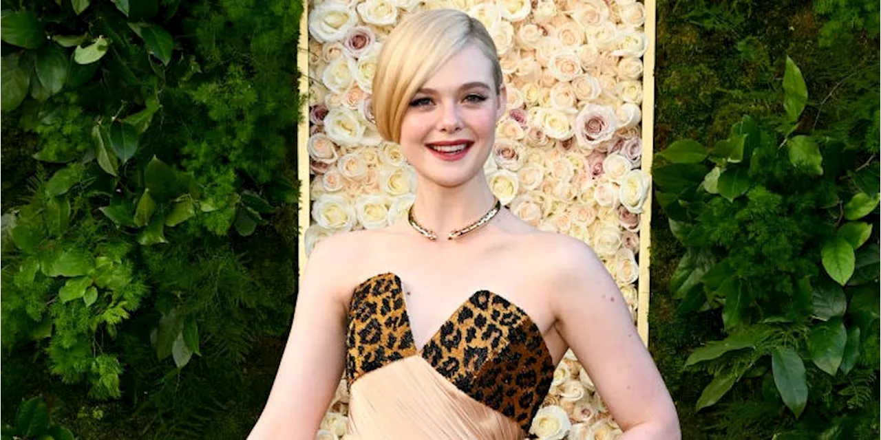 Elle Fanning Supports Dakota Fanning in a Bold Balmain Gown at the 2025 Golden Globes