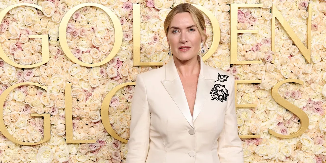 Kate Winslet Shines in White Suit at the 82nd Golden Globes