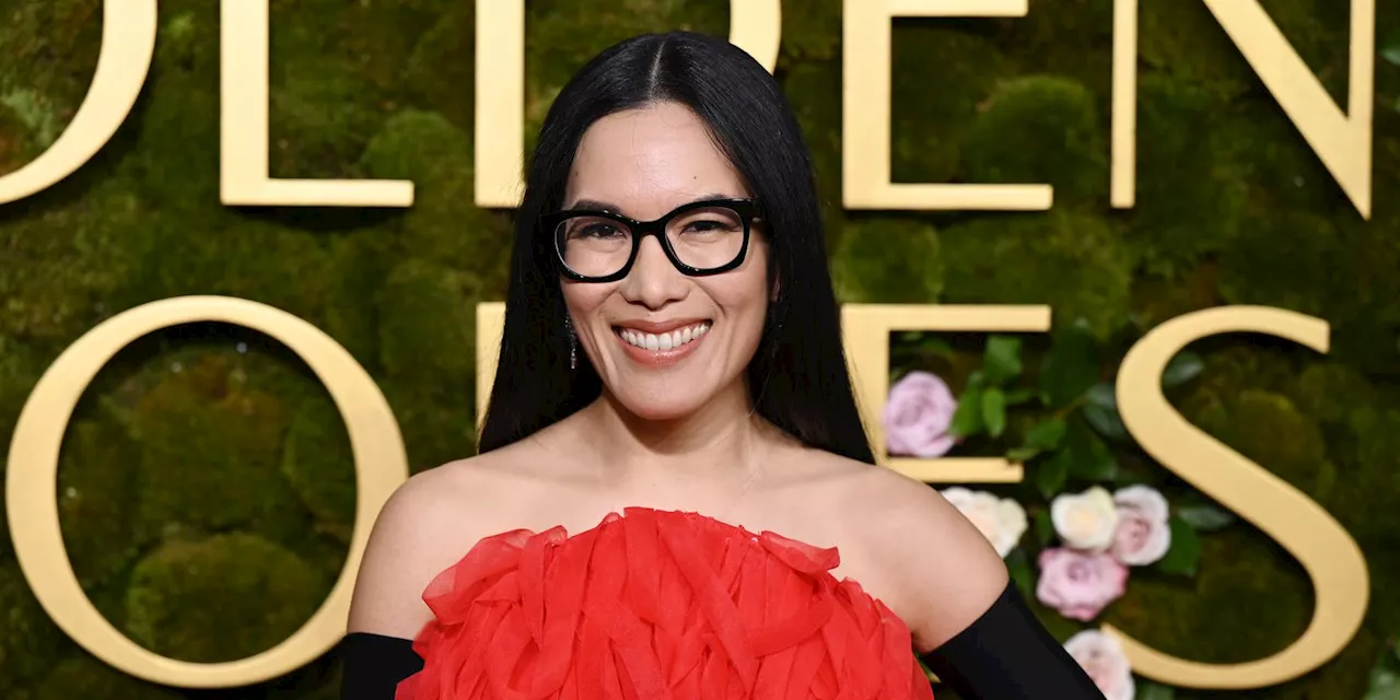 Ali Wong Used a Curling Iron on Her Sheer Golden Globes Dress Before the Red Carpet