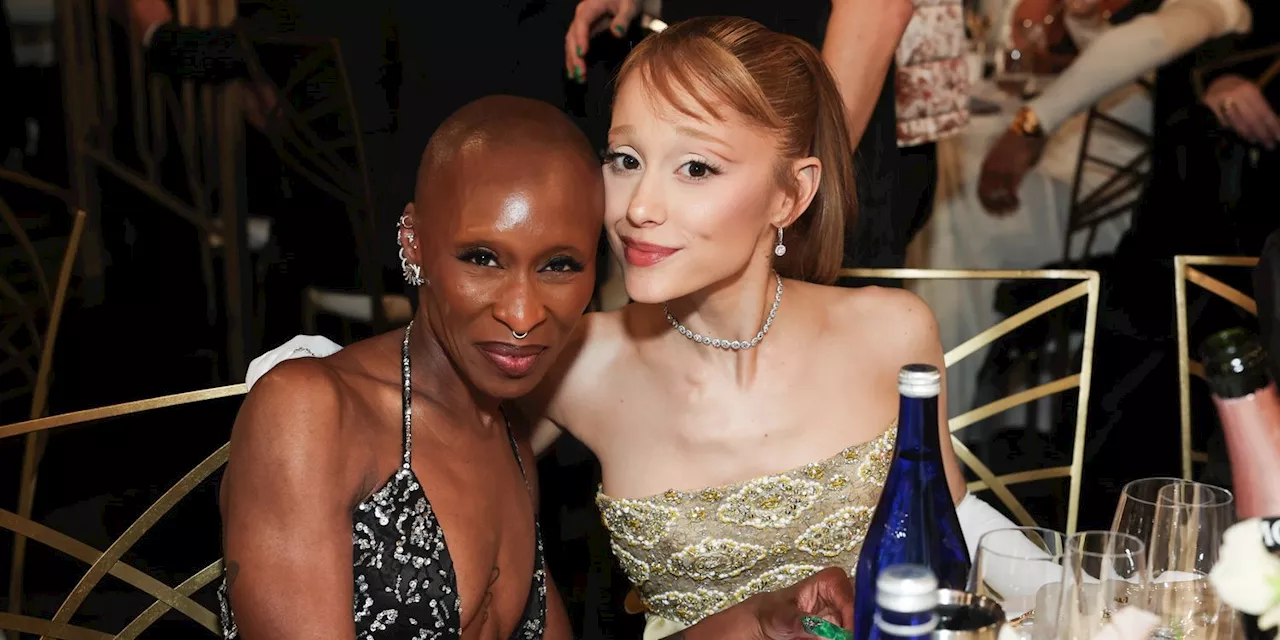 Ariana Grande Helps Cynthia Erivo Avoid a Fall at the Golden Globes