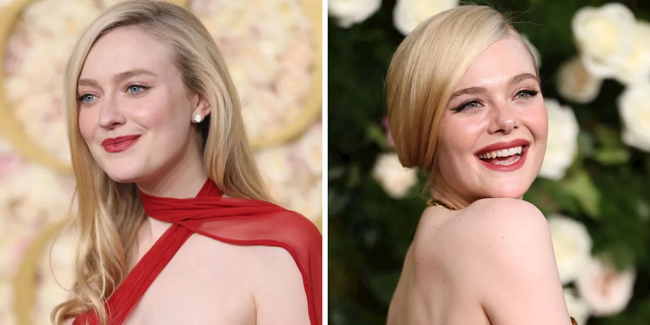 Dakota Fanning and Elle Fanning Embrace Old Hollywood Glamour at the 2025 Golden Globes