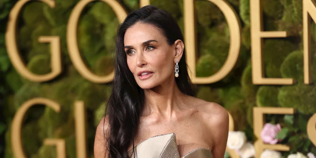 Demi Moore's Golden Globes Gown a Nod to Elegance and Hollywood Glamour