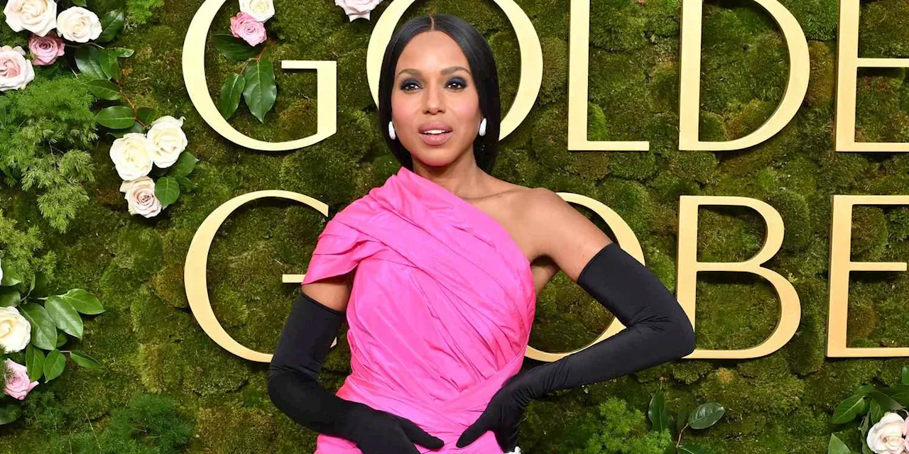 Kerry Washington Wows in Black Gown with Thigh-High Slit at 2025 Golden Globes