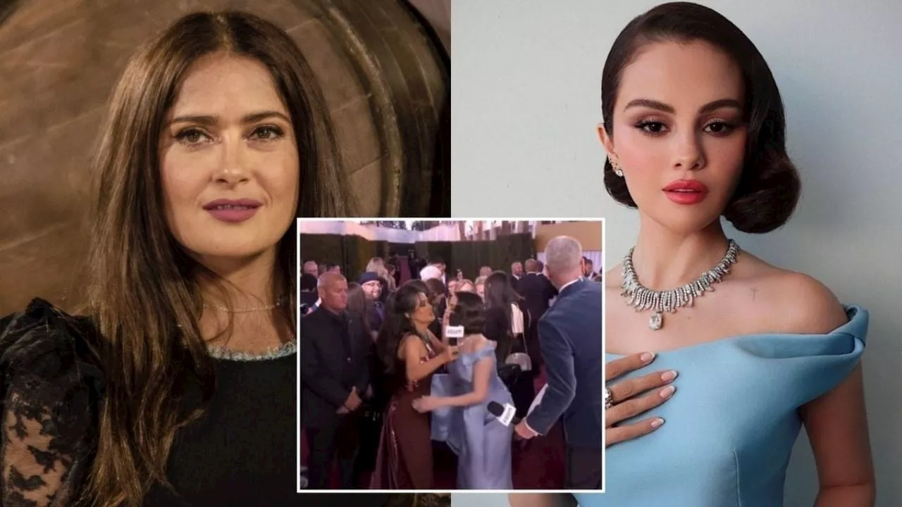 Así fue el momento viral entre Salma Hayek y Selena Gómez en los Globos de Oro