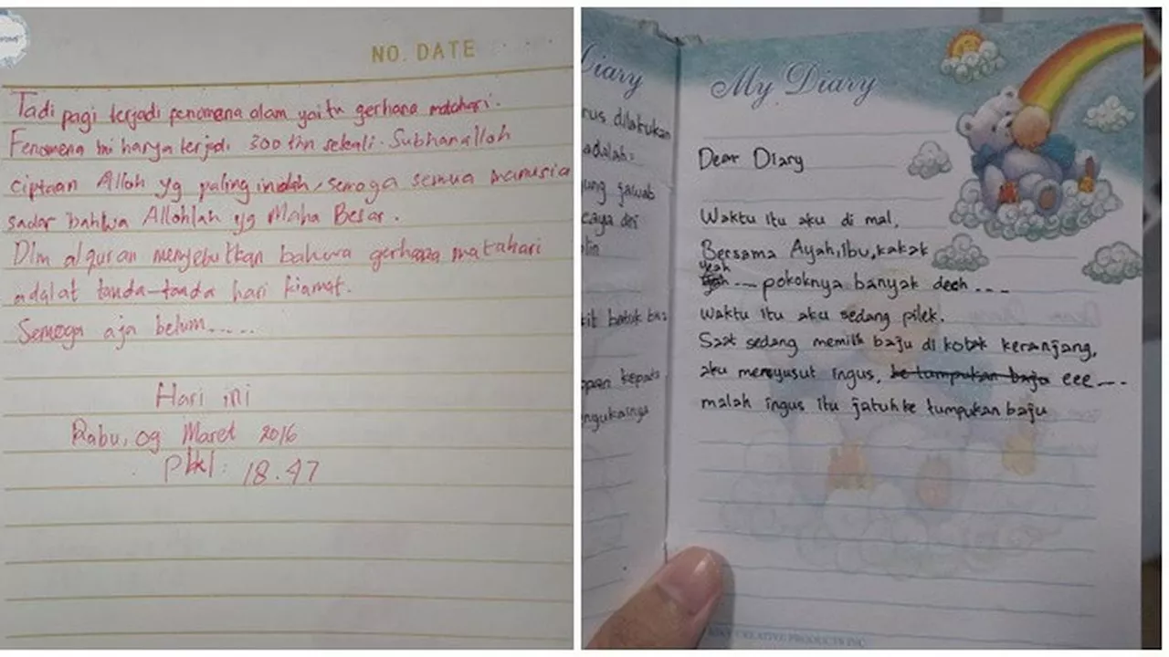 Potret Isi Diary Netizen Ketika Kecil Bikin Ngakak