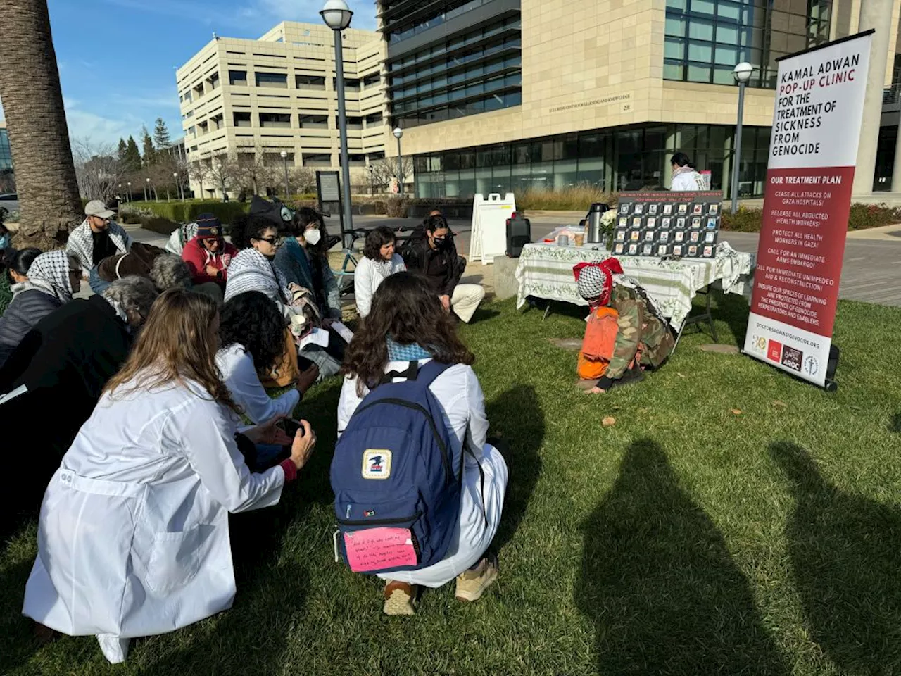 Bay Area Healthcare Workers Hold 'Pop-Up Clinic' to Protest Gaza War