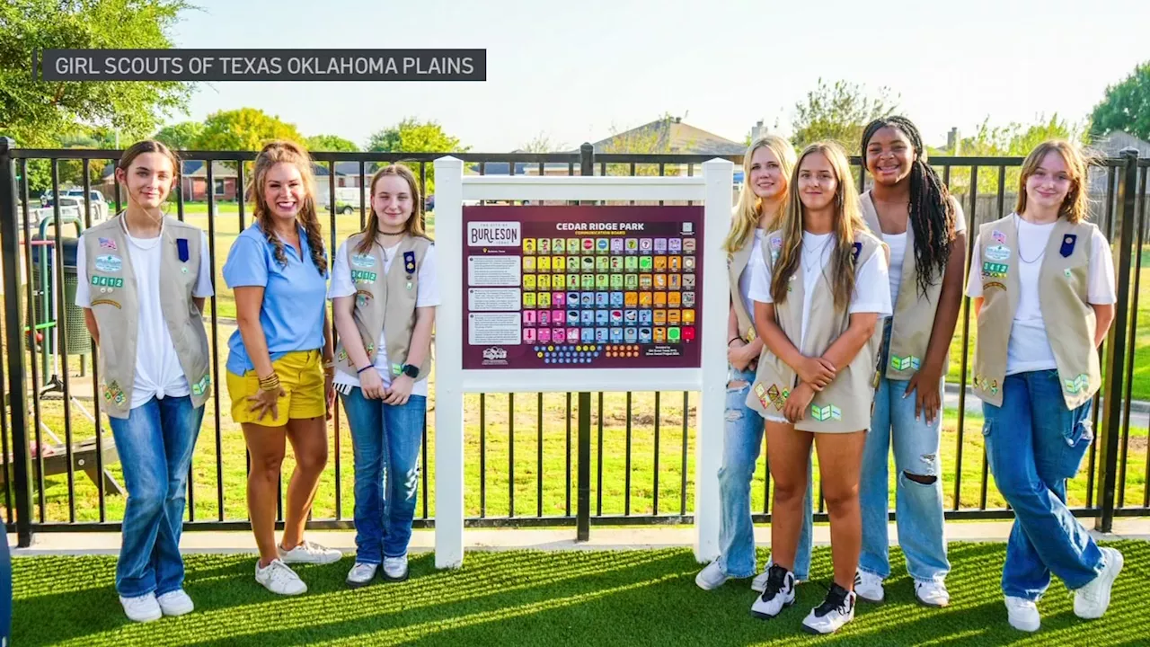 Girl Scout Troop Installs Communication Board at Local Park