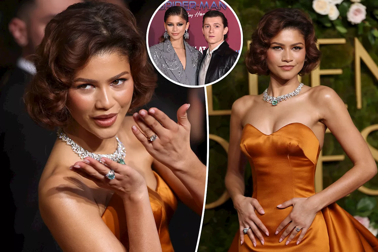 Zendaya sparks Tom Holland engagement rumors with diamond ring at Golden Globes 2025