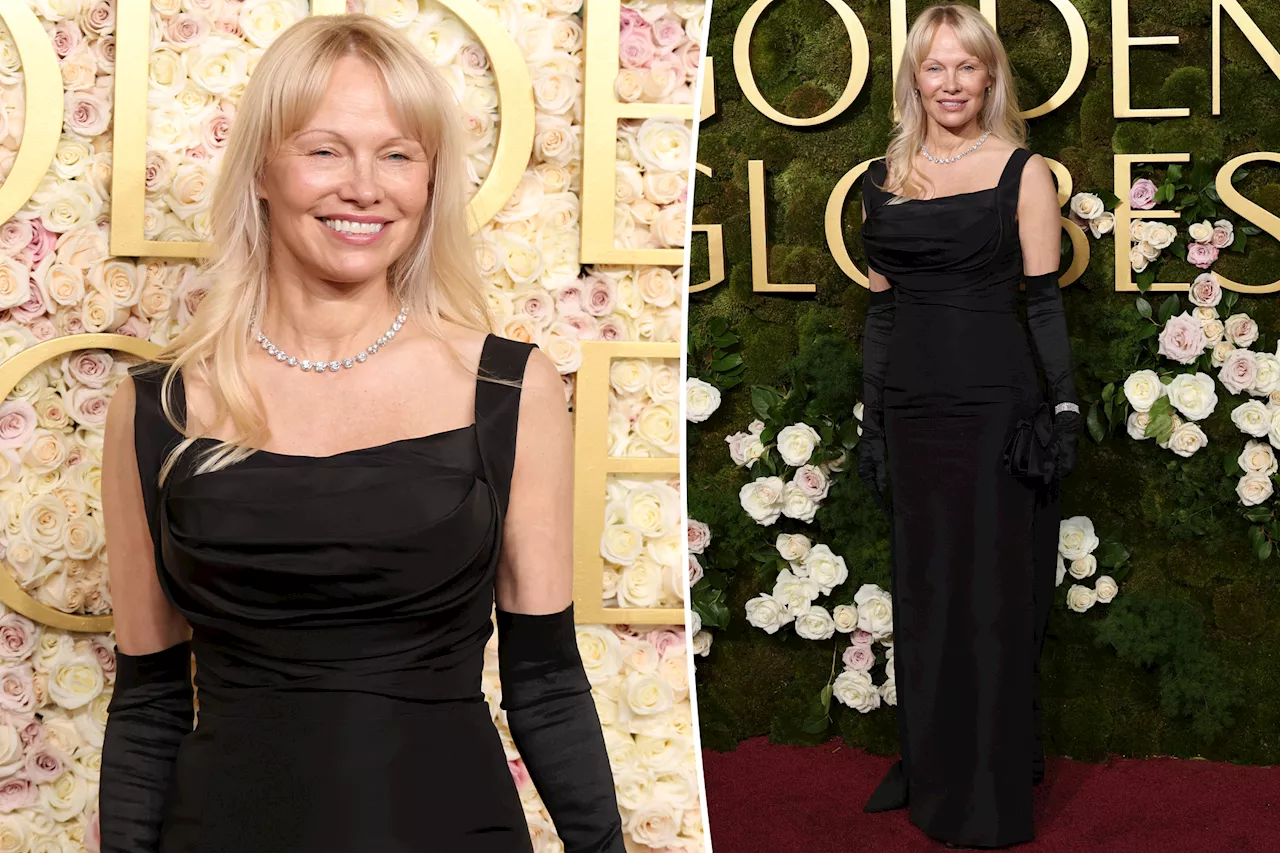 Pamela Anderson Goes Glam-Free at 2025 Golden Globes in Vintage Givenchy