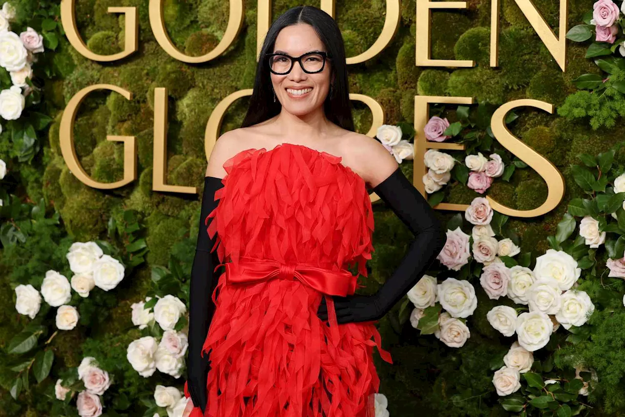 Ali Wong's Golden Globes Gown Was Curled with a Curling Iron