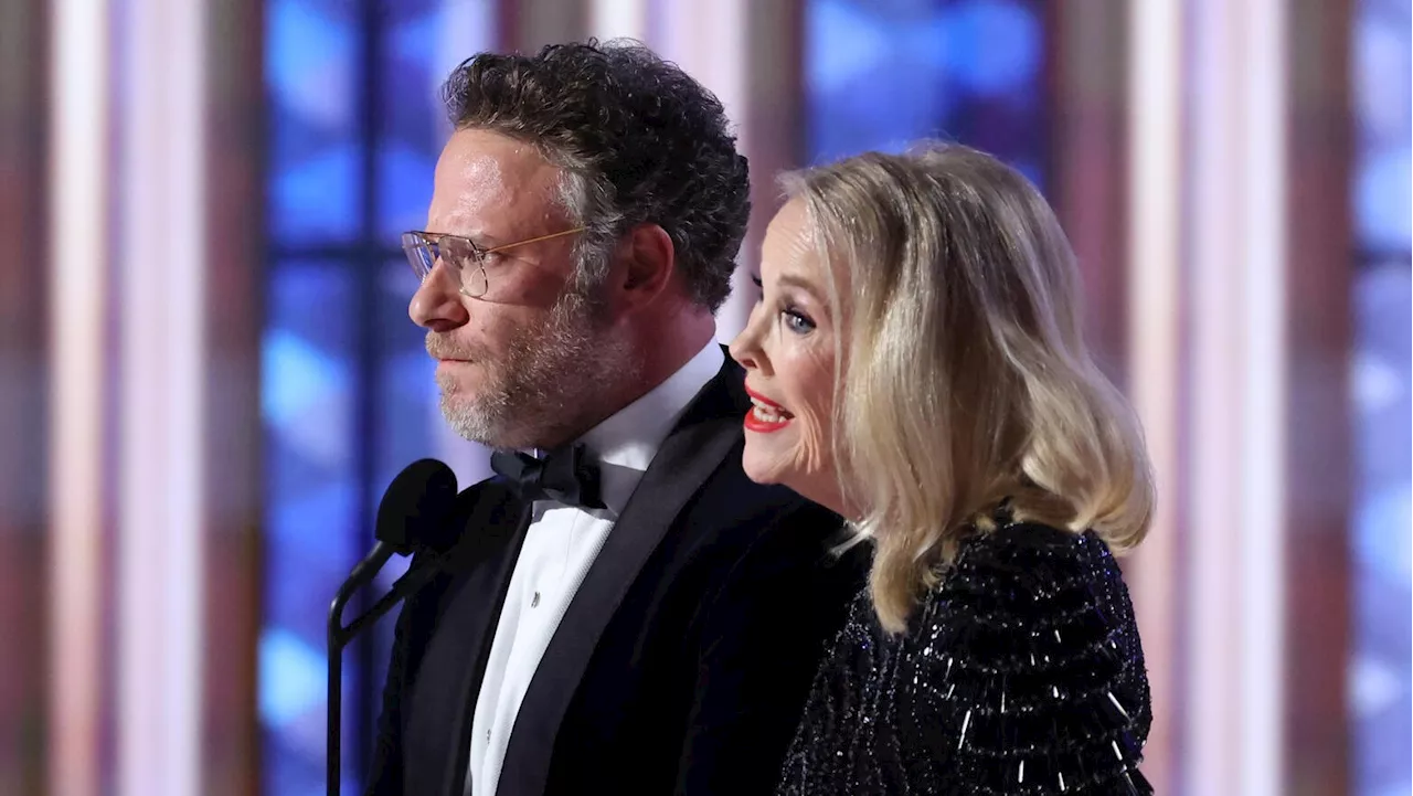 Seth Rogen and Catherine O'Hara Joke About 'Fake Canadian Awards' at Golden Globes