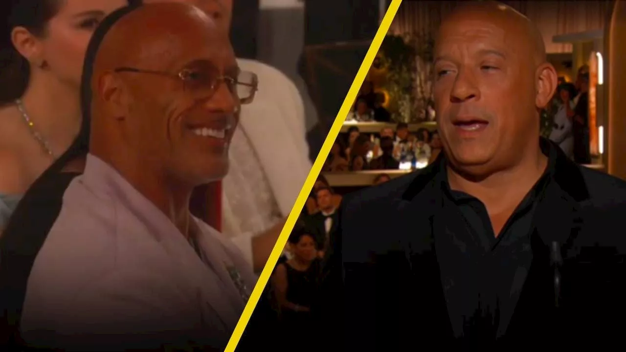 La vieja enemistad entre Vin Diesel y Dwayne Johnson resuena en los Golden Globes 2025