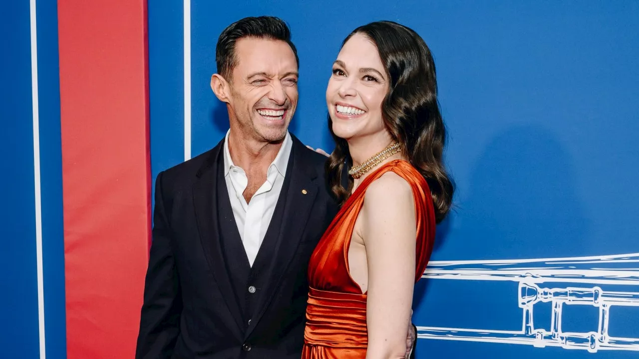 Hugh Jackman Supports Sutton Foster at 'Once Upon a Mattress' Premiere