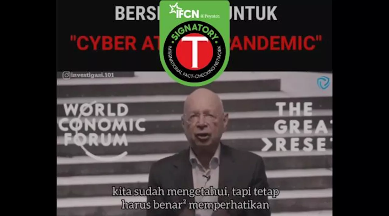 Klaim Klaus Schwab Merancang Pandemi Baru Melalui Cyber Attack Pandemic Disanjung