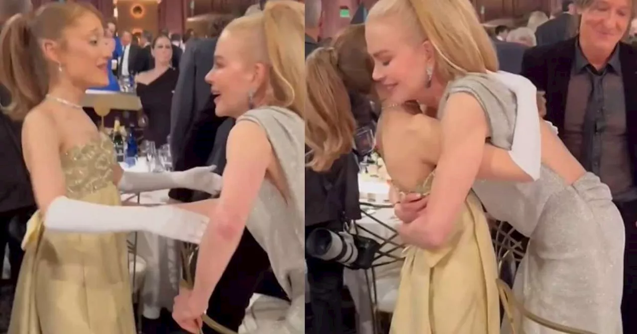 Ariana Grande e Nicole Kidman se encontram e diferença de altura chama atenção