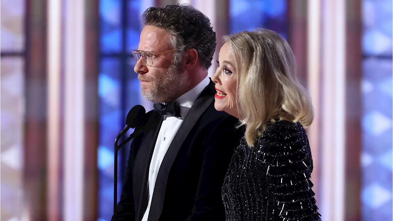 Seth Rogen and Emerald Fennell Joke About Canadian Film Trophies at Golden Globes