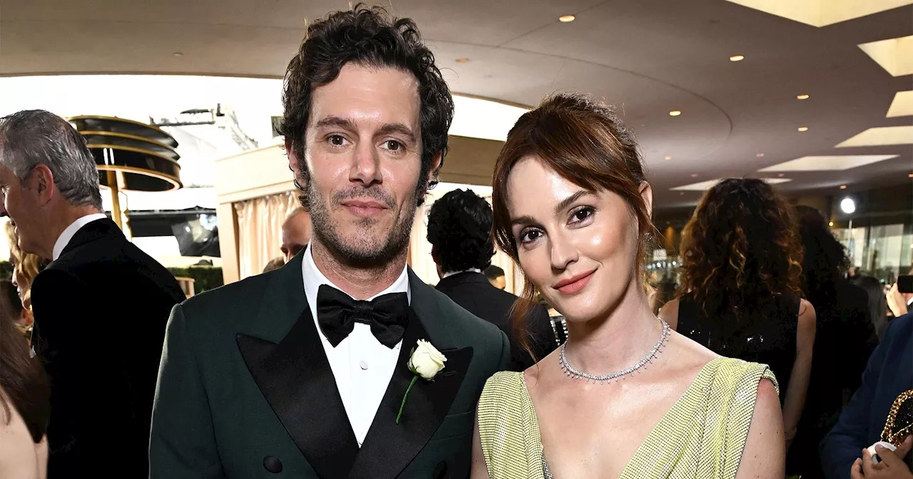 Adam Brody and Leighton Meester at the 2025 Golden Globes