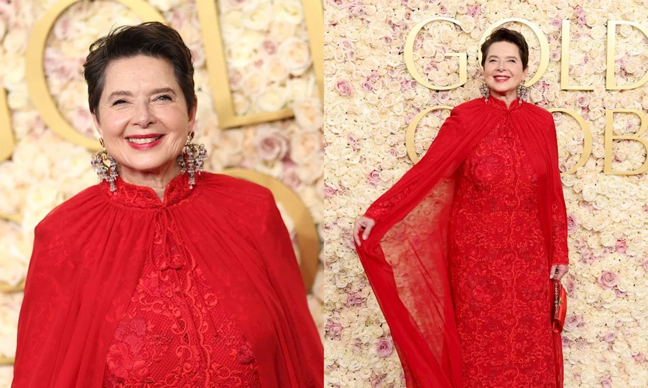 Isabella Rossellini Proves the Power of a Great Red Lip at the 2025 Golden Globe Awards