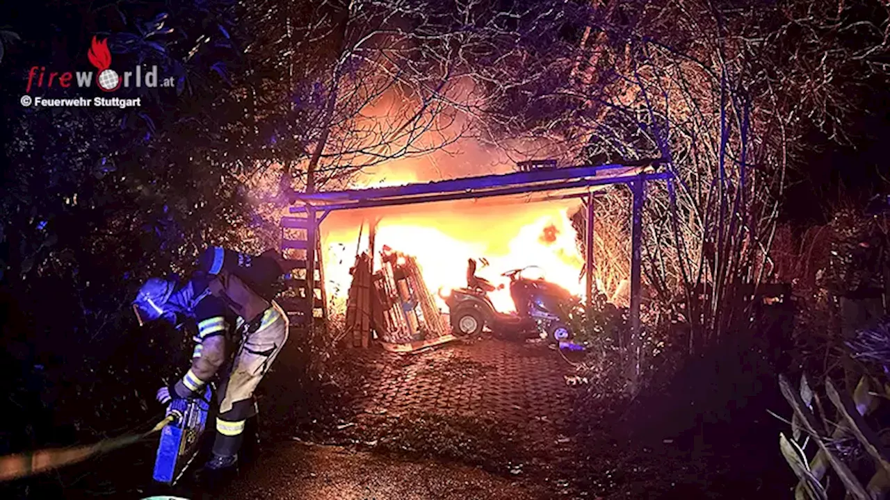 Vollbrand im Geräteunterstand mit Hühnerstall in Stuttgart