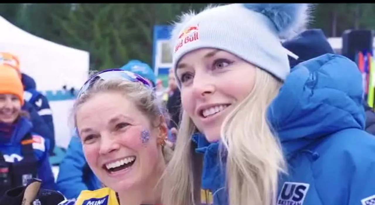 Lindsey Vonn Tifa per Jessie Diggins a Madonna di Campiglio