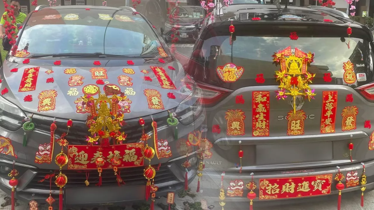 Decorated Car Sparks Reactions Ahead of Chinese New Year in Singapore