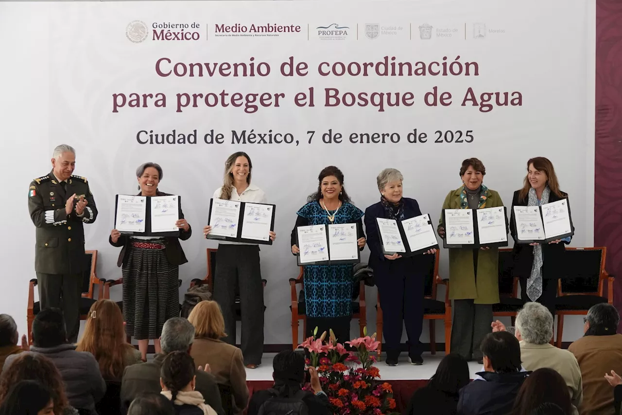 Clara Brugada y gobernadoras firman alianza por el Bosque de Agua