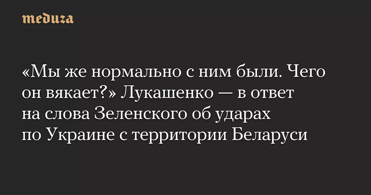 Лукашенко на обвинения Зеленского: «Чего он вякает?»