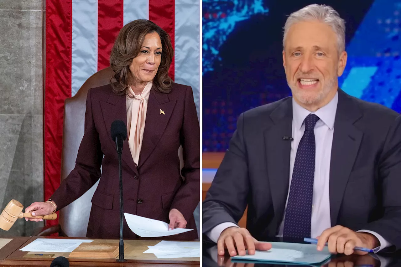 Jon Stewart Mocks Kamala Harris' Role in Trump's Electoral Victory Certification