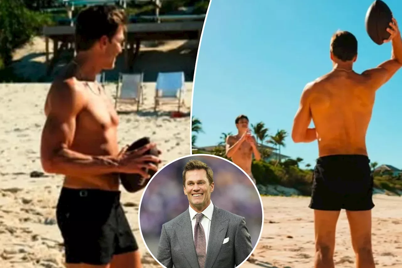 Tom Brady preparing for NFL playoff broadcasting debut with shirtless beach outing