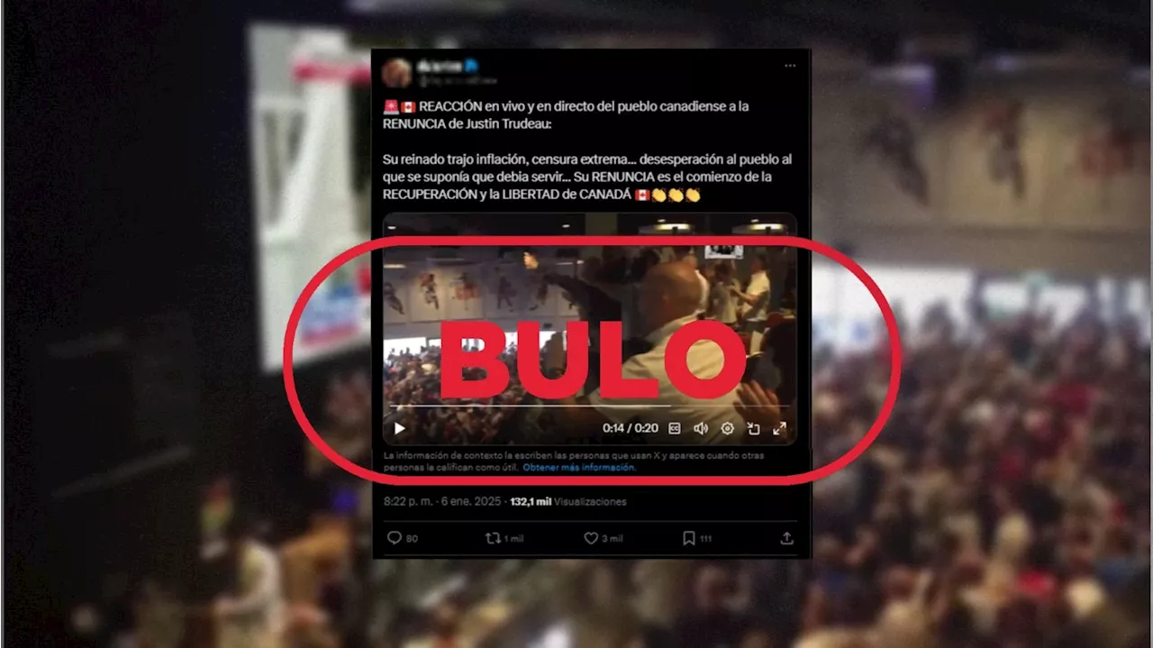 No es la reacción del pueblo canadiense tras la dimisión de Justin Trudeau, es un vídeo manipulado