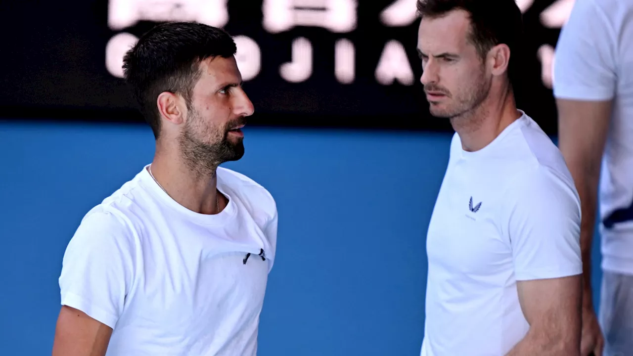 Andy Murray pictured coaching Novak Djokovic amid criticism he and Rafael Nadal are ‘clinging on to the p...