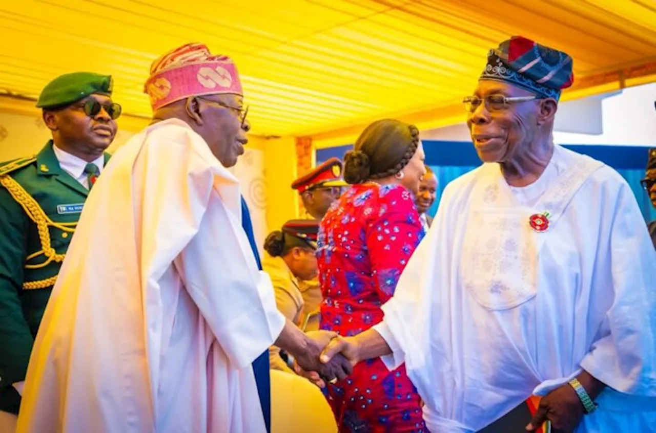 Tinubu and Obasanjo Meet at Ghana's Inauguration, Tinubu Stresses African Unity