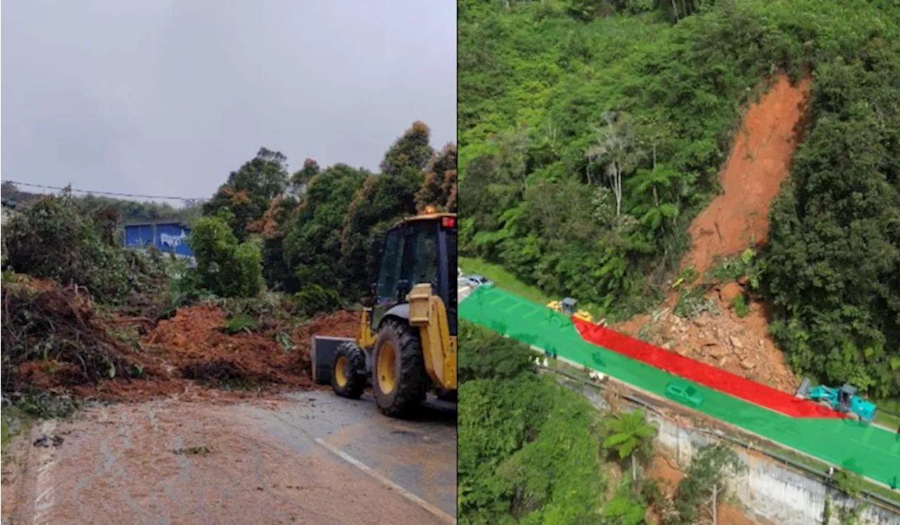 Landslides Block Roads in Cameron Highlands