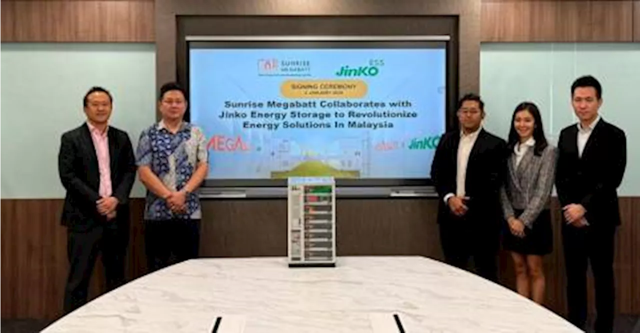 Sunrise Megabatt Sdn Bhd Partners with Jinko Solar for BESS Distribution in Malaysia