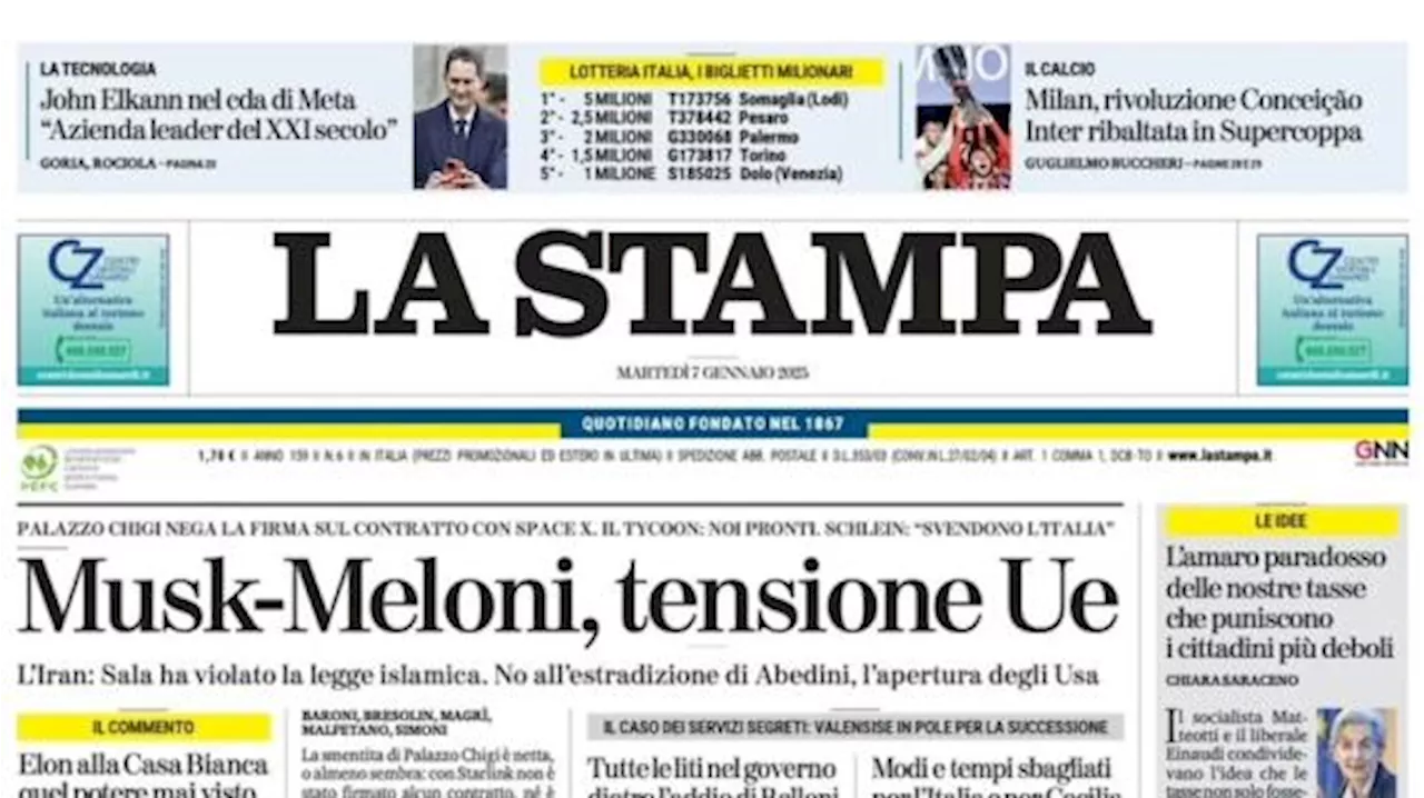 La Stampa: 'Milan rivoluzione Conceicao: Inter ribaltata in Supercoppa'