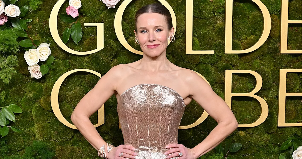 Kristen Bell Struggles to Sit in Tight Corset at 2025 Golden Globes