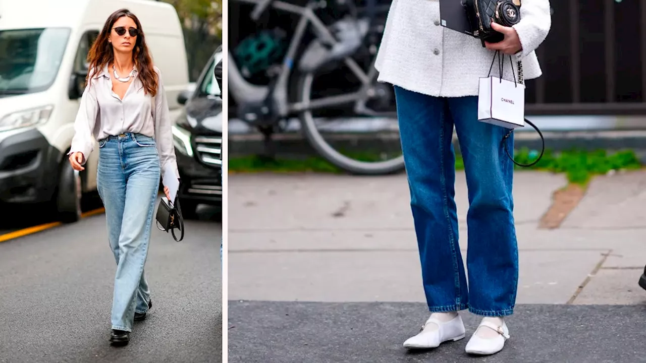 Cómo llevar zapatos planos con jeans rectos en Primavera-Verano 2025