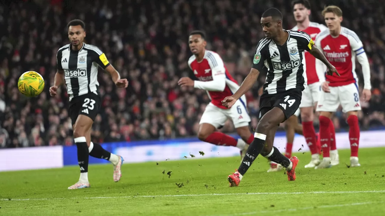 Newcastle's Isak Scores as They Beat Arsenal in League Cup Semifinal First Leg