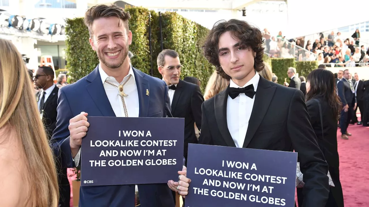 Golden Globes: Timothée Chalamet und Glen Powell treffen auf ihre Doppelgänger