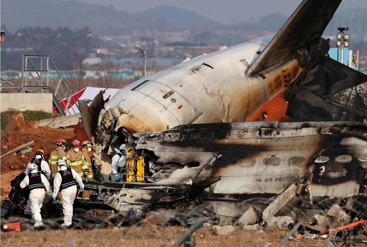 Analizan caja negra y motor del avión accidentado en Jeju Air