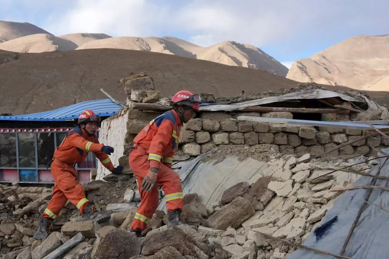 Tents arrive for survivors of an earthquake that killed at least 126 in freezing Tibet