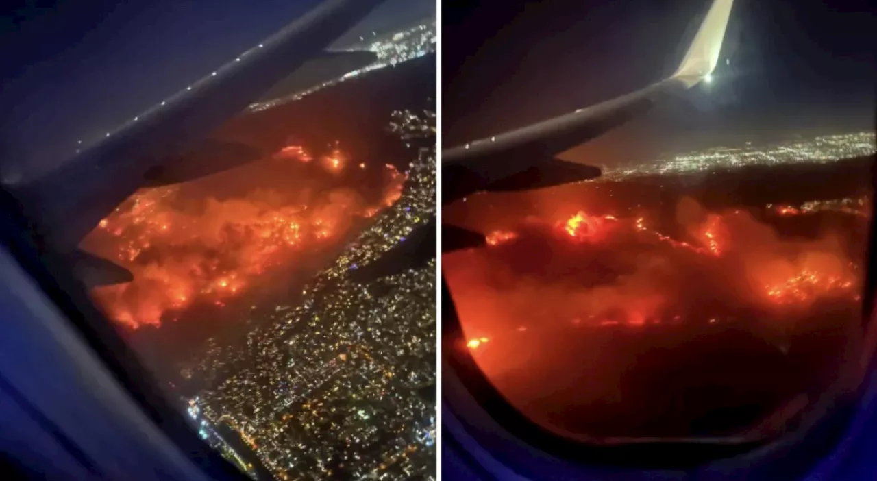 Incendi in California: Voli dirottati, passeggeri osservano la devastazione