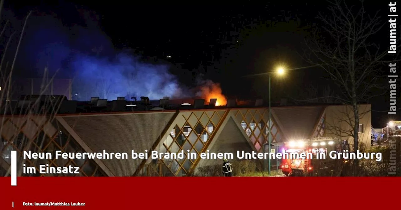 Großer Brand bei Unternehmen in Gr�nburg kontrolliert