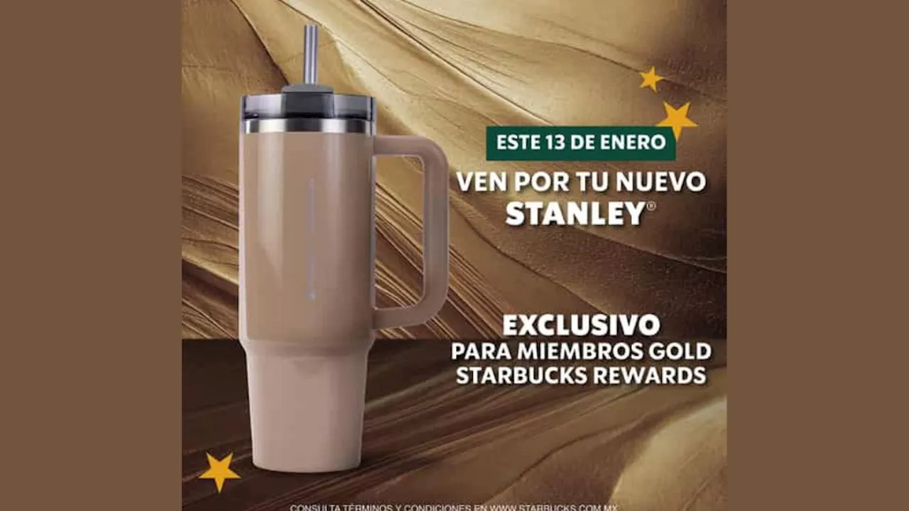 Starbucks lanza su vaso Stanley dorado el 13 de enero