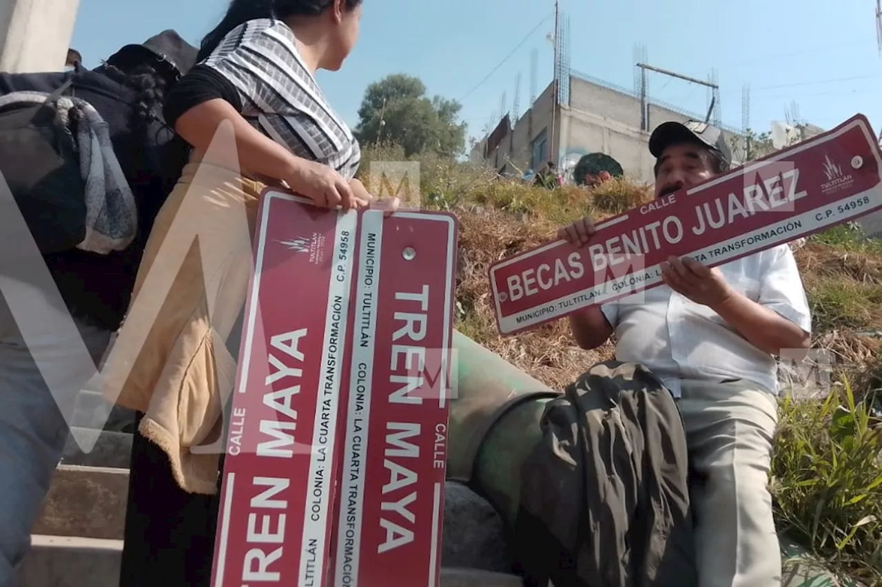 En Tultitlán, vecinos de colonia Cuarta Transformación quitan letreros con nuevos nombres de calles